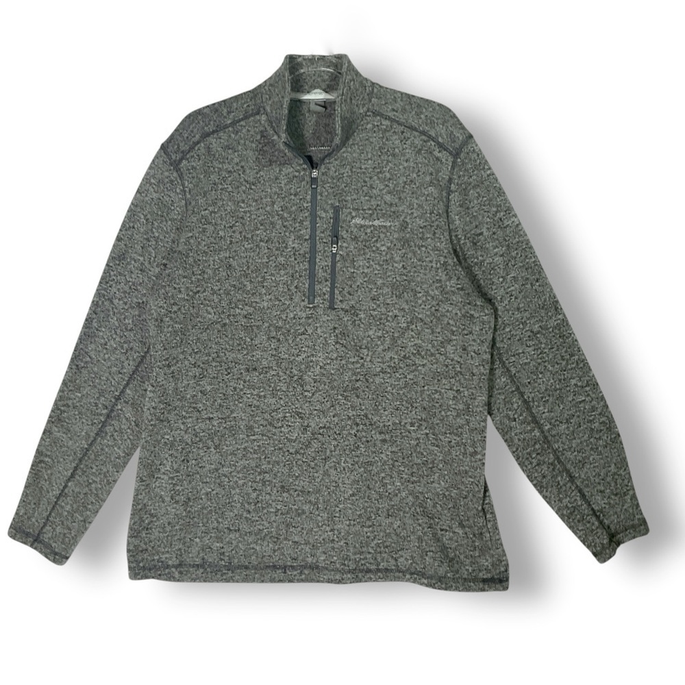 Eddie Bauer Men's Fleece Pullover Sz XL Half Zip Casual Gray